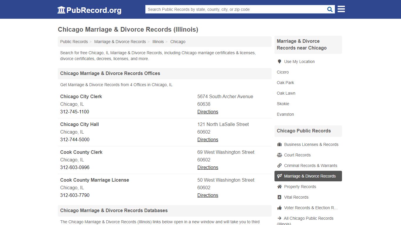 Chicago Marriage & Divorce Records (Illinois) - PubRecord.org