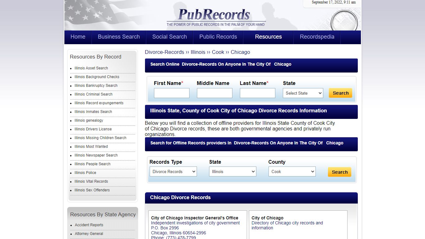 Chicago, Cook County, Illinois Divorce Records - Pubrecords.com